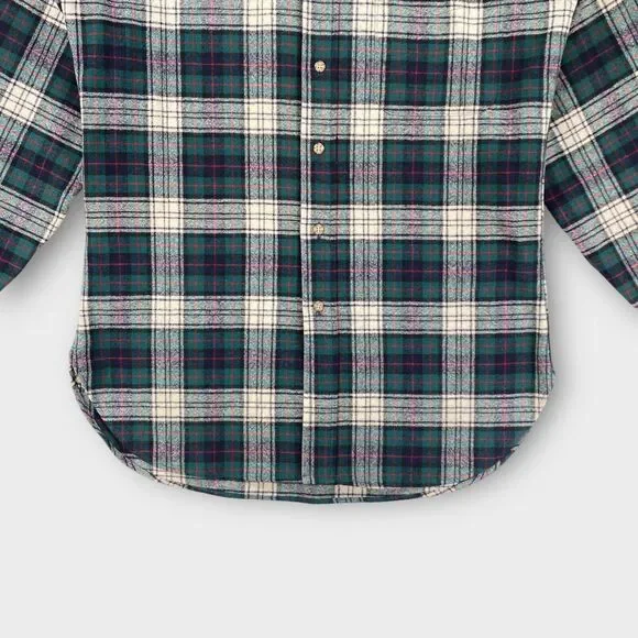VINTAGE Pendleton Board Shirt Mens Medium Green Plaid Blackwatch Wool USA Made - Picture 4 of 11